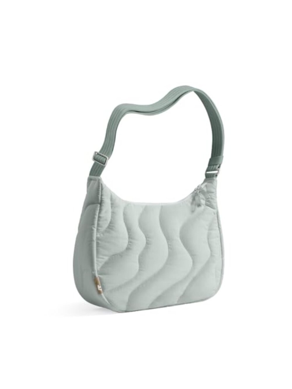 9L Puffer Crossbody Bag Quilted Nylon Crescent Hobo